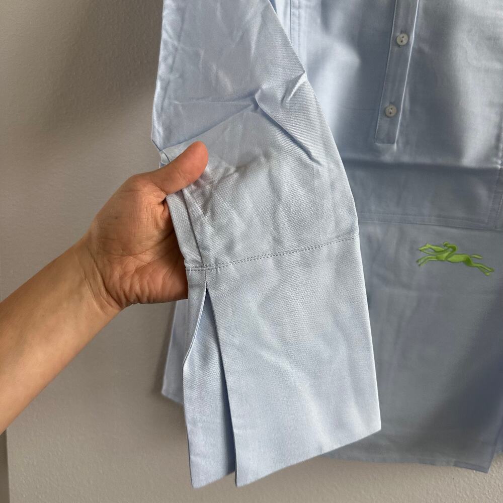 longchamp blue Embroidered Blouse Size 34 NEW - Picture 5 of 10